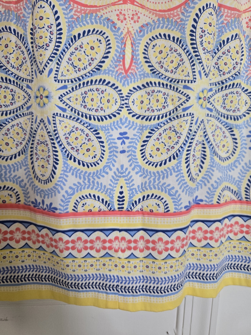 NWT London Times Womens Floral Shift Dress Blue Pastel Yellow Sleeveless 12P - Picture 7 of 11